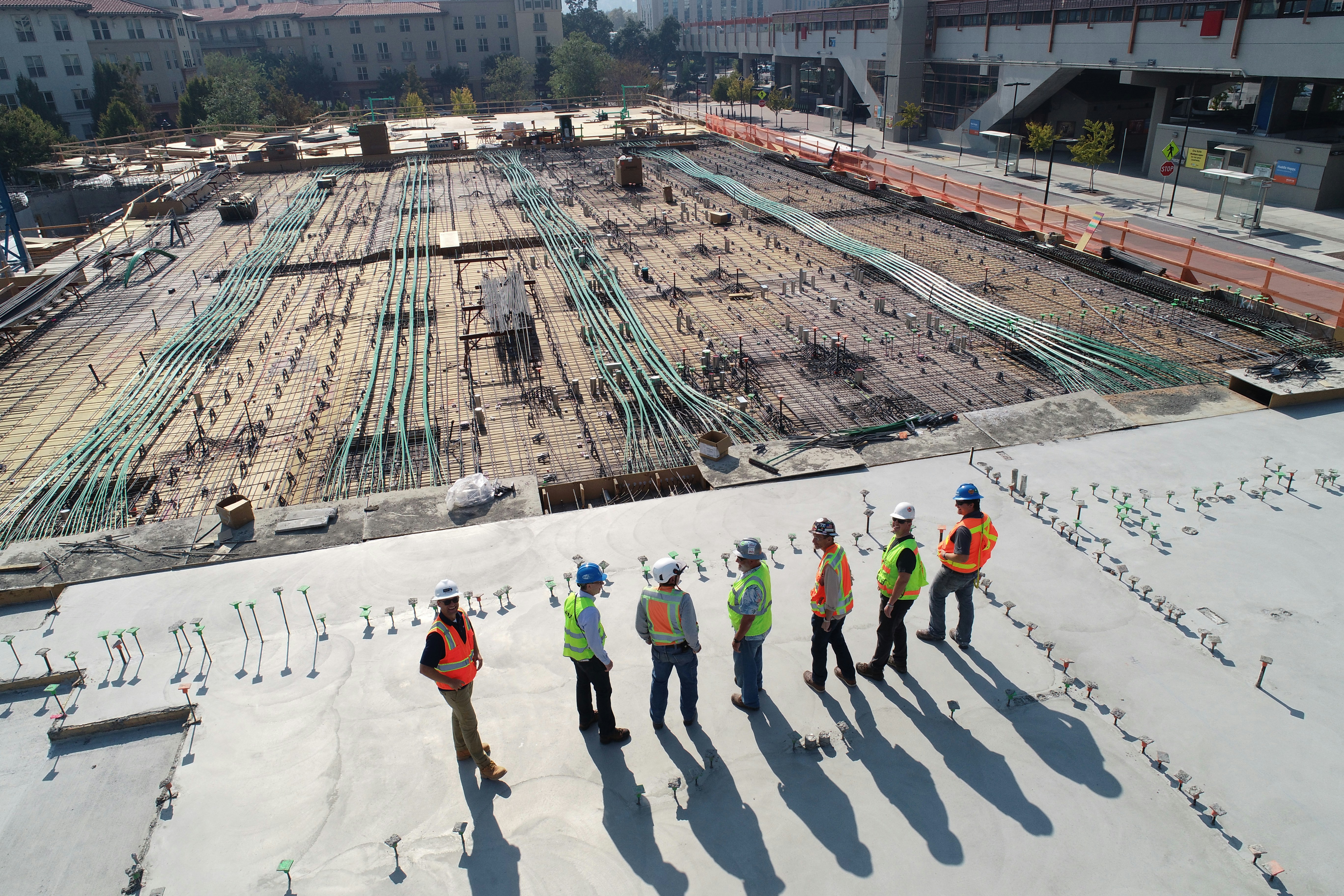 Engineering team inspecting a construction site