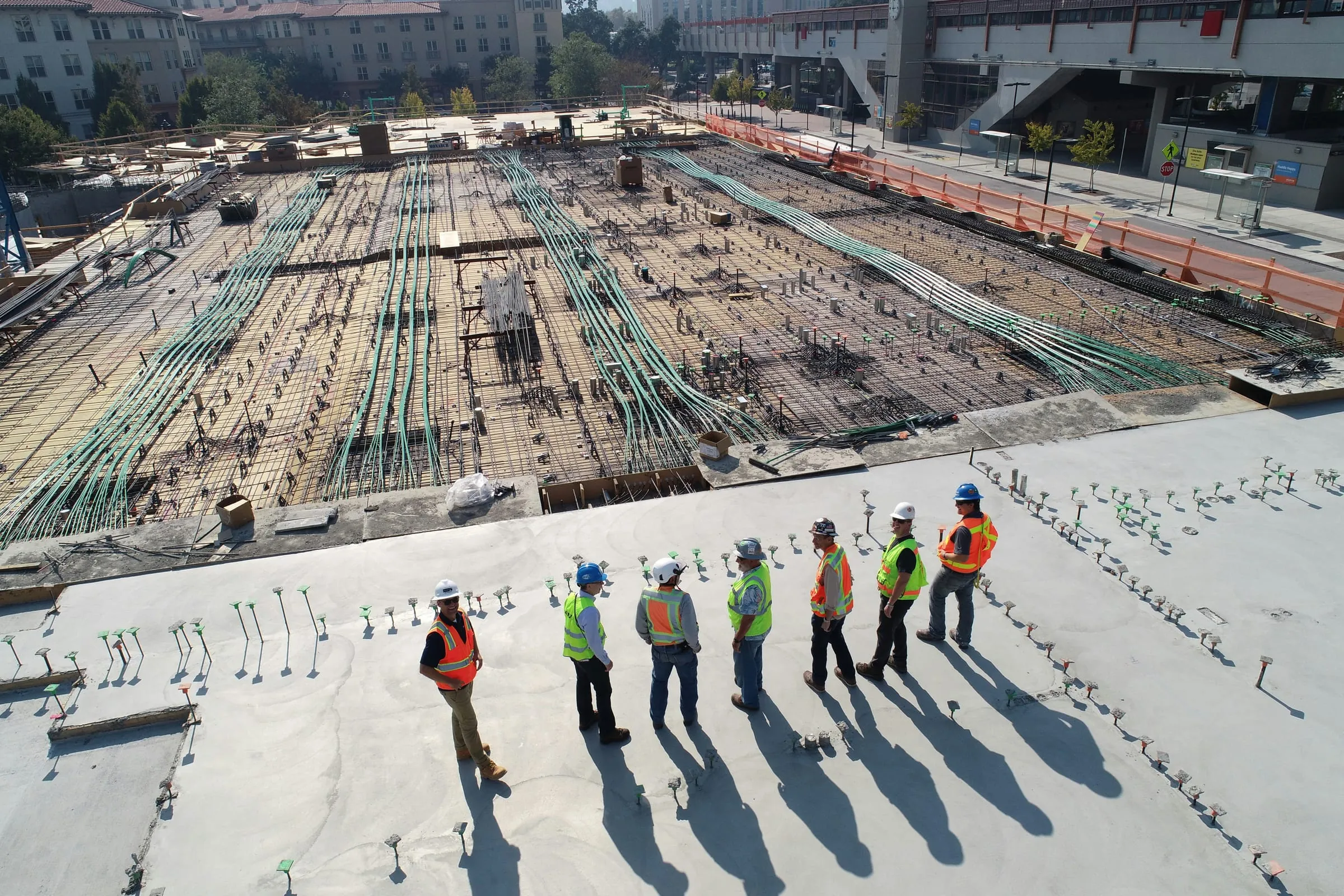 Engineering team inspecting a construction site