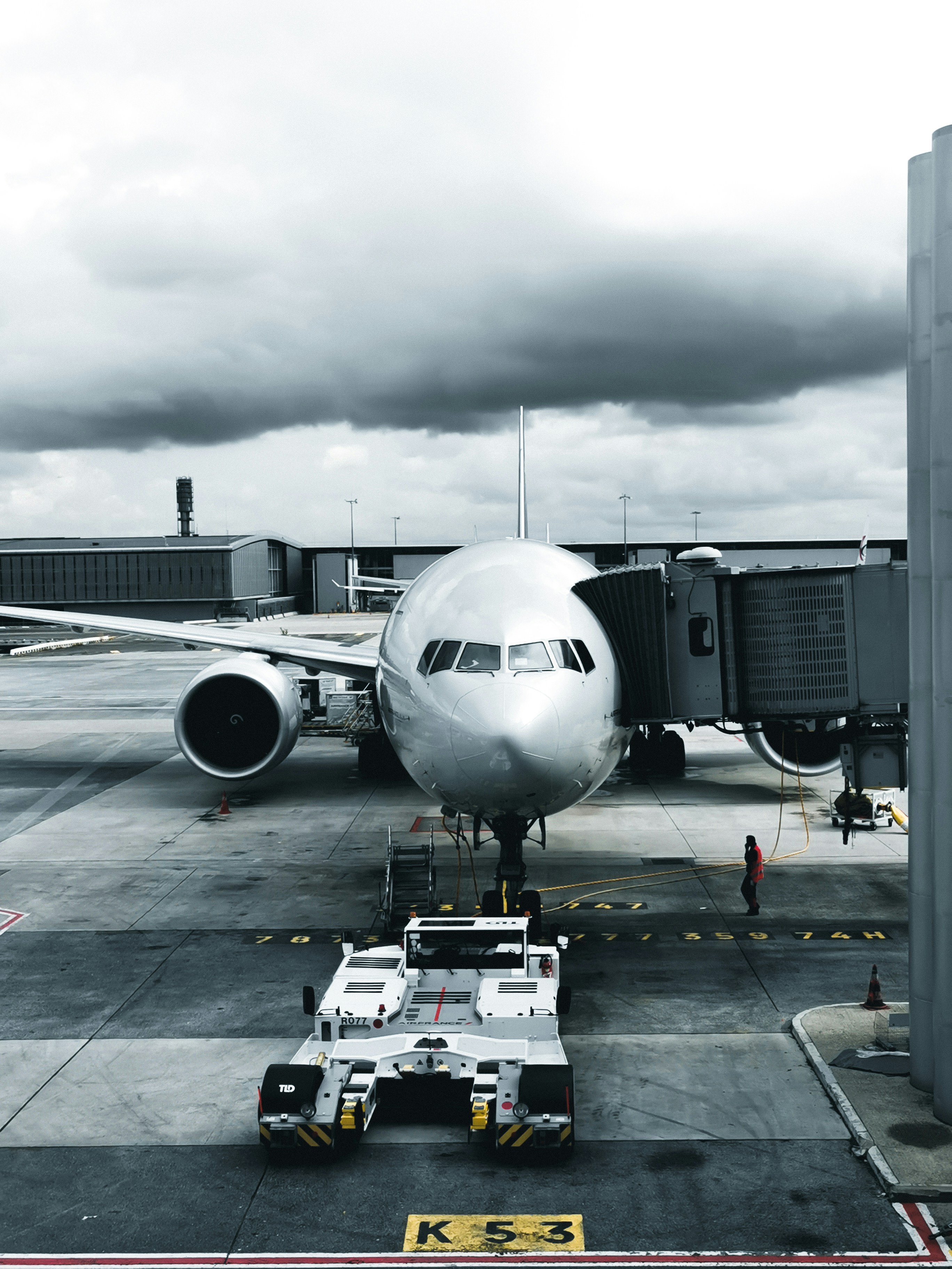 Aircraft parked at an airport gate